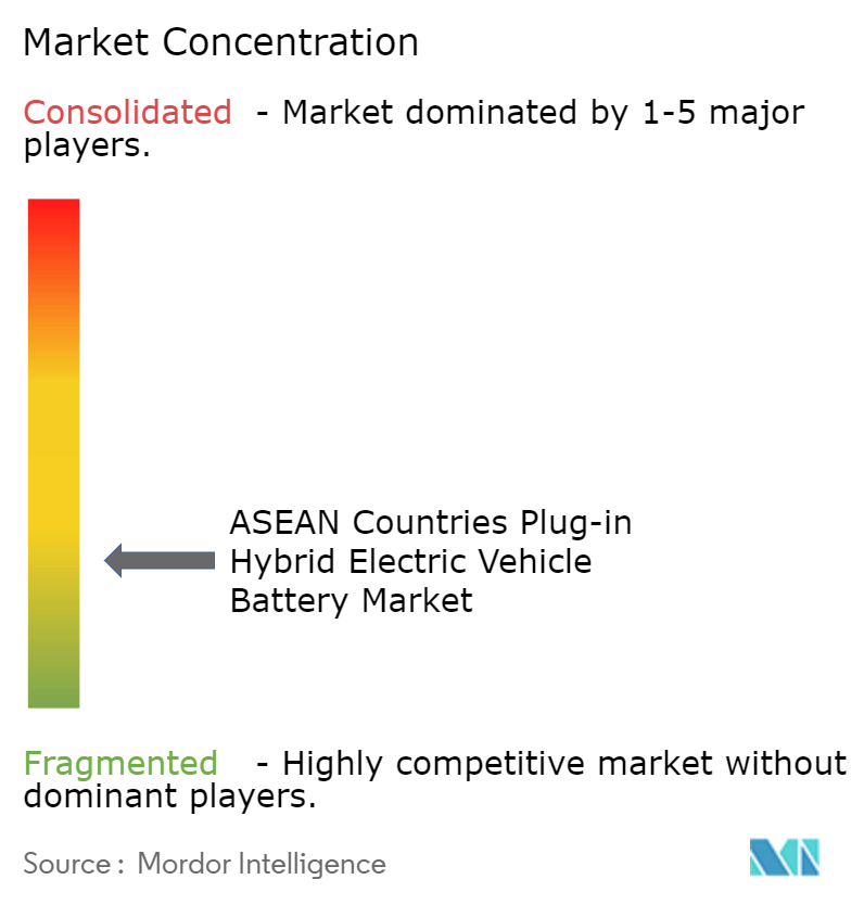 ASEAN Countries Plug-in Hybrid Electric Vehicle Battery Market Concentration