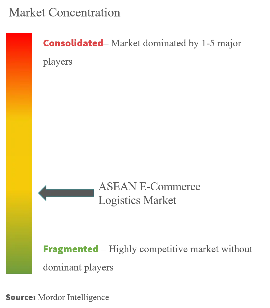 ASEAN電子商取引ロジスティクス市場の集中度