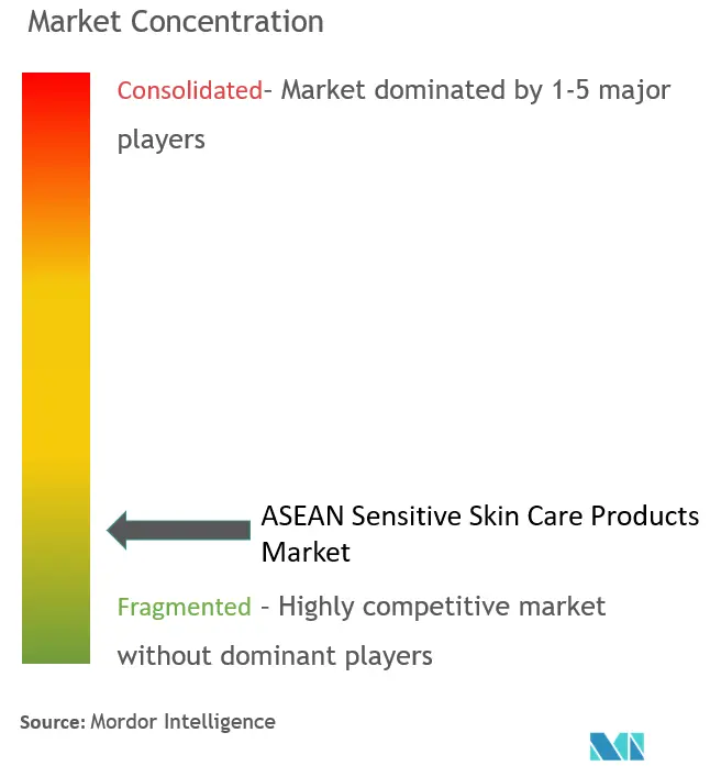 ASEAN敏感肌用スキンケア市場の集中度