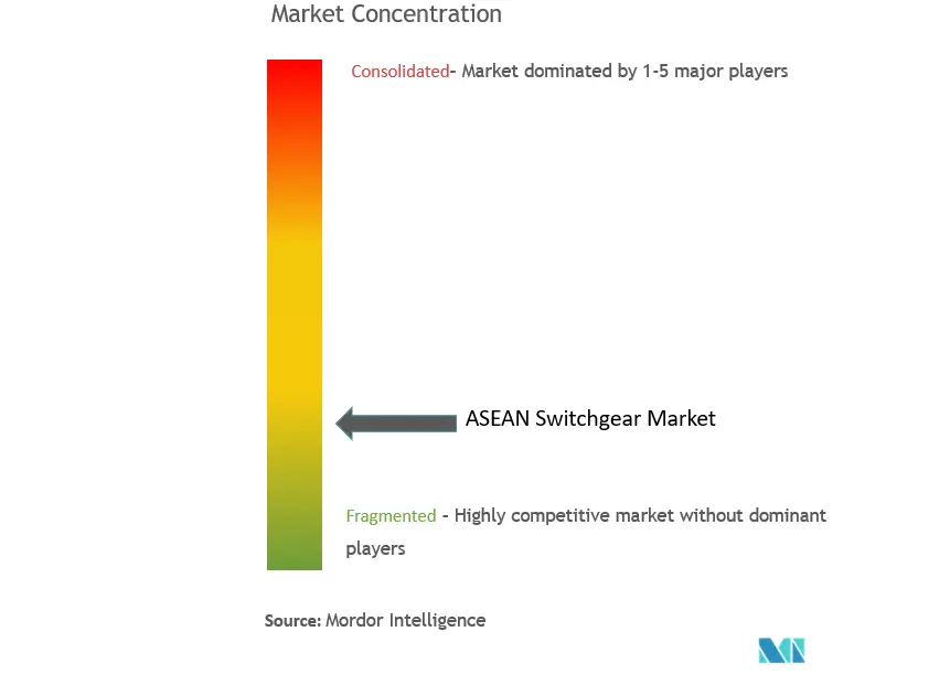 ASEANスイッチギア市場の集中度