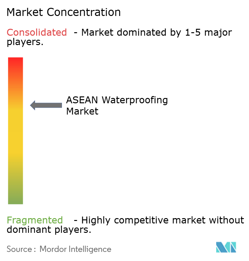 ASEAN防水市場の集中度