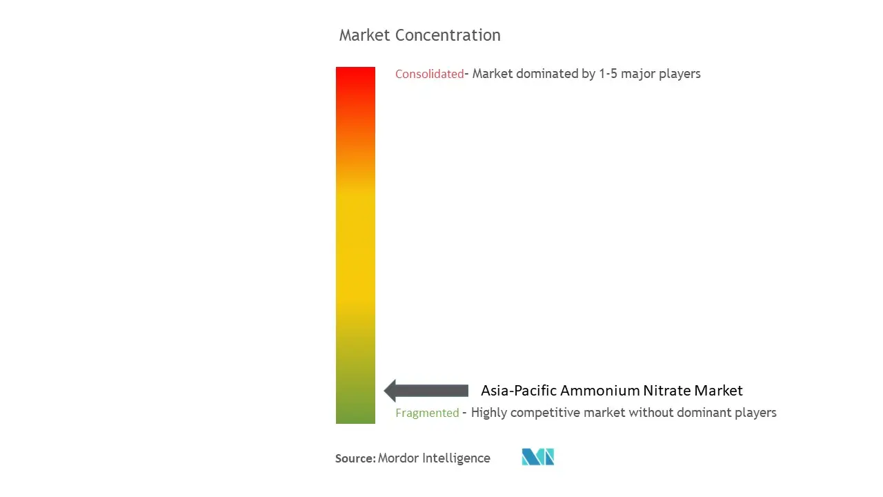 アジア太平洋地域 硝酸アンモニウム市場集中度