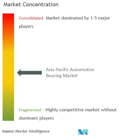 Rodamientos automotrices de Asia PacíficoConcentración del Mercado