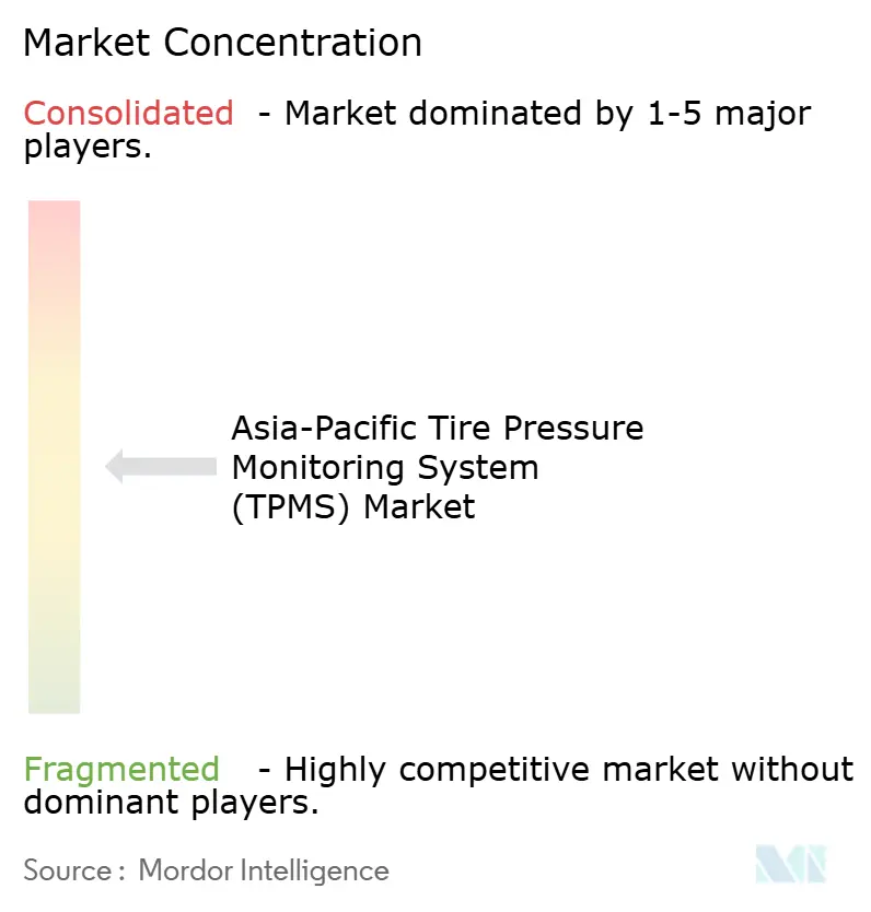 Concentración del Mercado de Sistemas de Monitoreo de Presión de Neumáticos (TPMS) de Asia-Pacífico