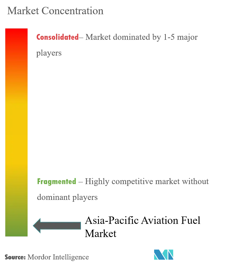 Combustible de aviación de Asia y el PacíficoConcentración del Mercado