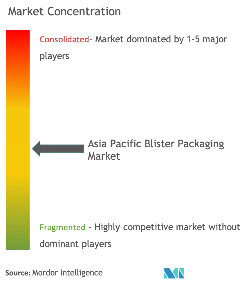 Envasado en blister de Asia PacíficoConcentración del Mercado