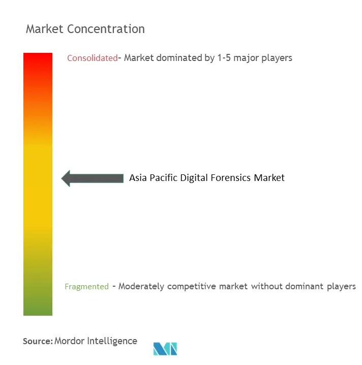 アジア太平洋地域のデジタル・フォレンジック市場の集中度
