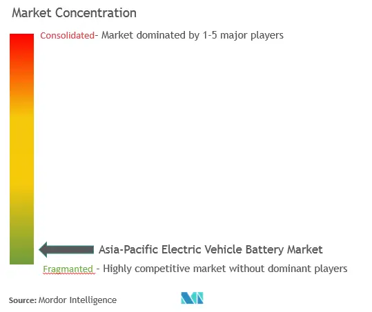 アジア太平洋地域の電気自動車用電池市場の集中度
