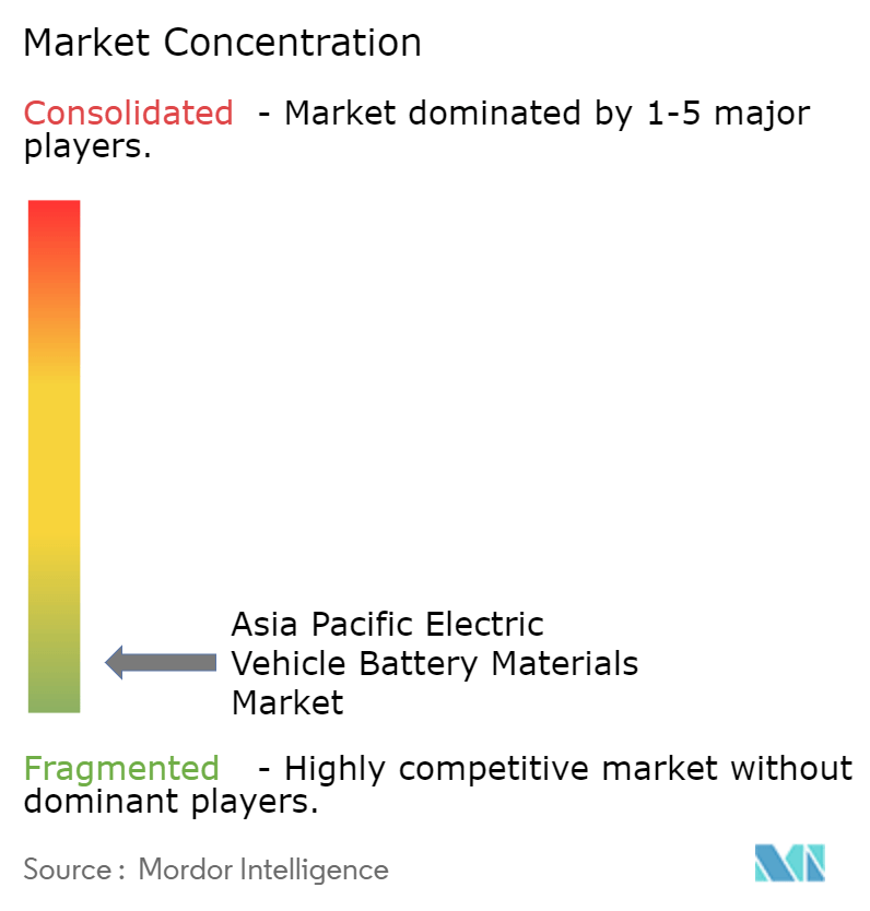 Asia Pacific Electric Vehicle Battery Materials Market Concentration