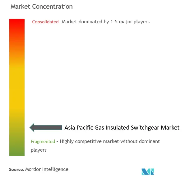 アジア太平洋地域のガス絶縁開閉装置市場の集中度