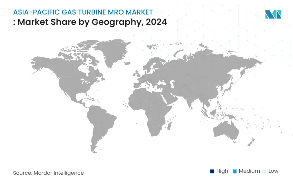 Asia-Pacific Gas Turbine MRO Market: Market Share by Geography