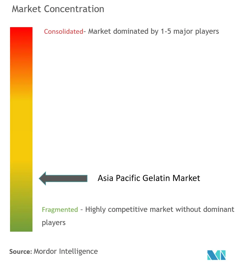 Концентрация рынка желатина в Азиатско-Тихоокеанском регионе