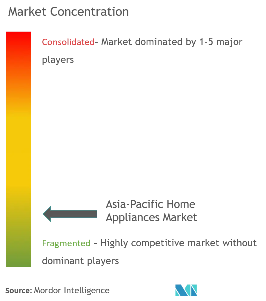 Asia Pacific Home Appliances Market Concentration