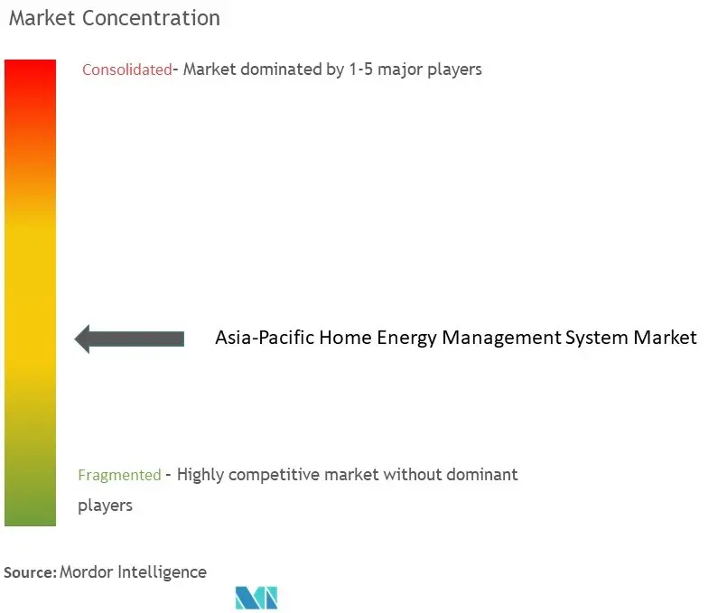 アジア太平洋地域の家庭用エネルギー管理システム市場の集中度