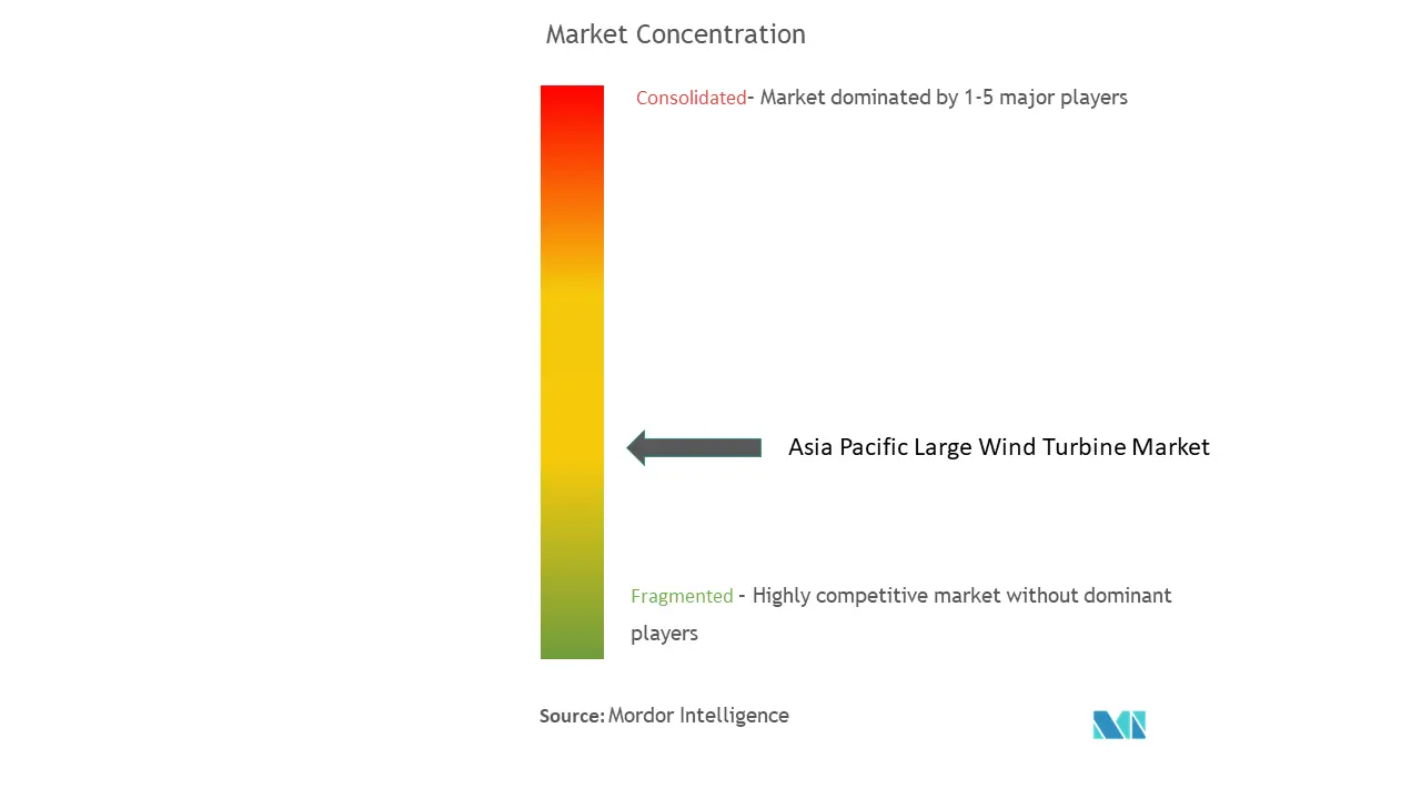 アジア太平洋地域の大型風力タービン市場集中度