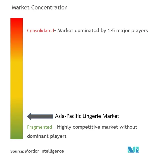 アジア太平洋地域のランジェリー市場集中度