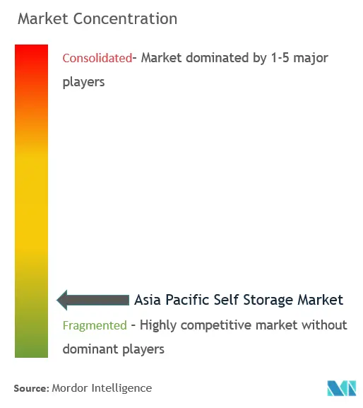 アジア太平洋地域のセルフストレージ市場集中度