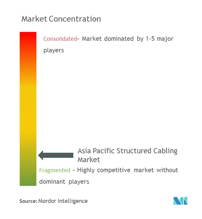 アジア太平洋地域の構造化されたケーブル配線市場集中度