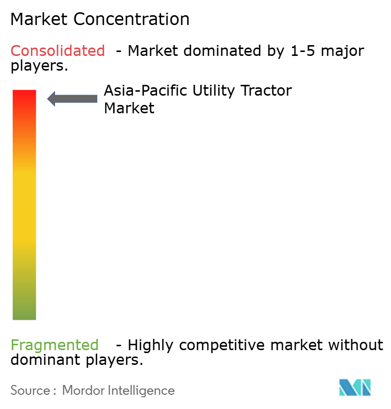 アジア太平洋地域のユーティリティ・トラクター市場の集中度