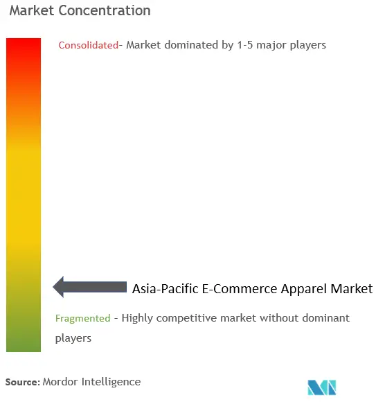 アジア太平洋地域の電子商取引アパレル市場集中度