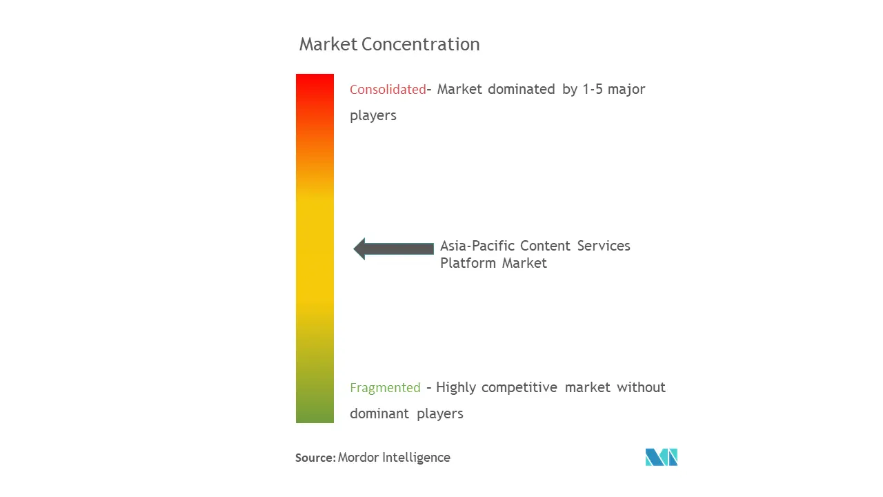 アジア太平洋地域のコンテンツ サービス プラットフォーム市場集中度