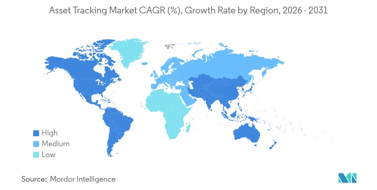 Asset Tracking Market CAGR (%), Growth Rate by Region