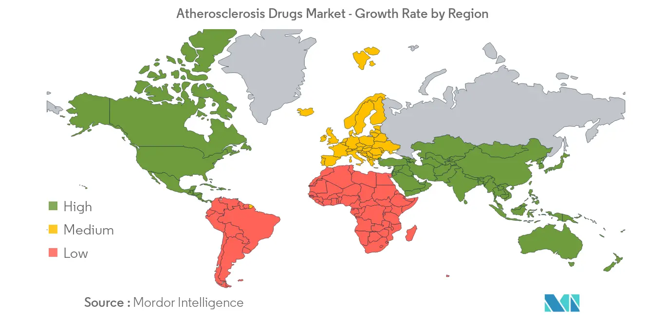 Atherosclerosis Drugs Market - Growth Rate by Region 