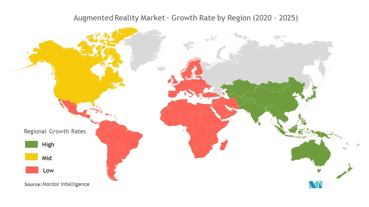 Augmented Reality Market : Growth Rate by Region (2020-2025)