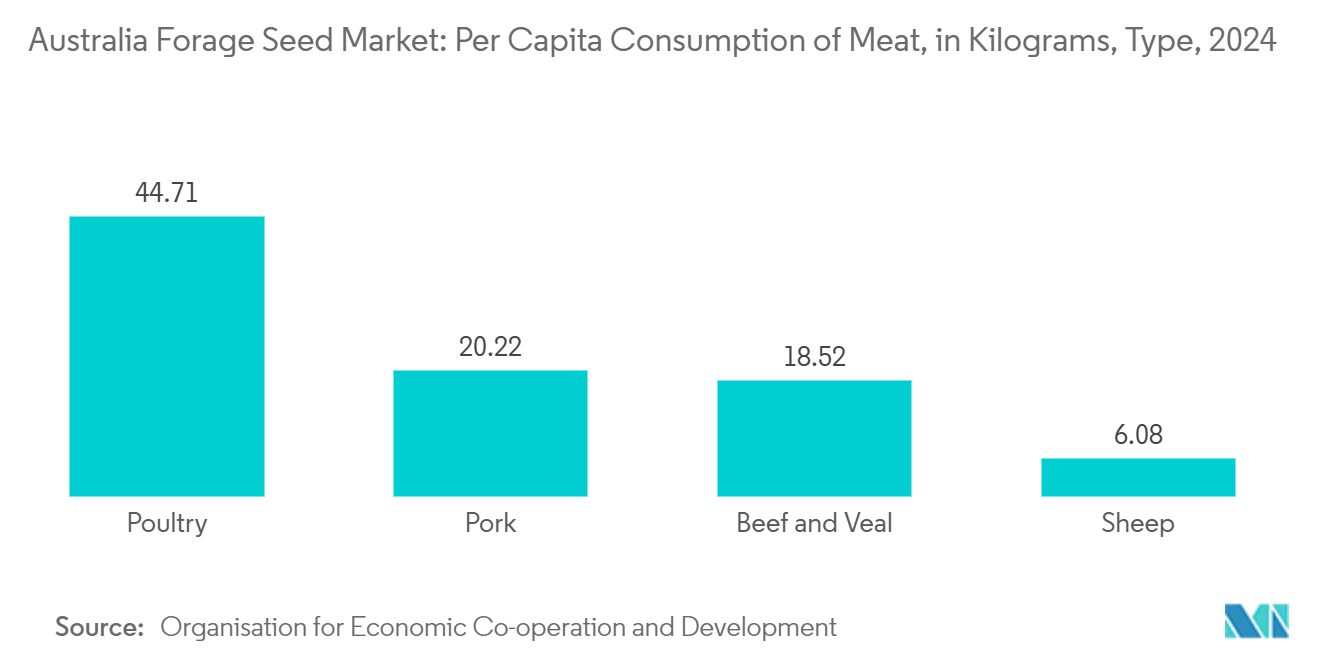 호주 사료 씨앗 인터넷 바카라: 2024인당 육류 소비량(kg), 유형, XNUMX