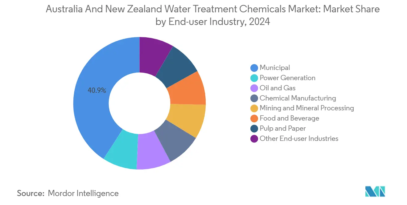 Australia And New Zealand Water Treatment Chemicals Market: Market Share by End-user Industry