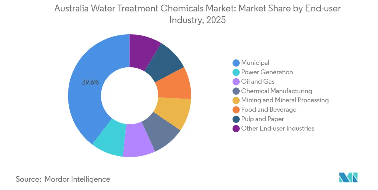 Australia Water Treatment Chemicals Market: Market Share by End-user Industry