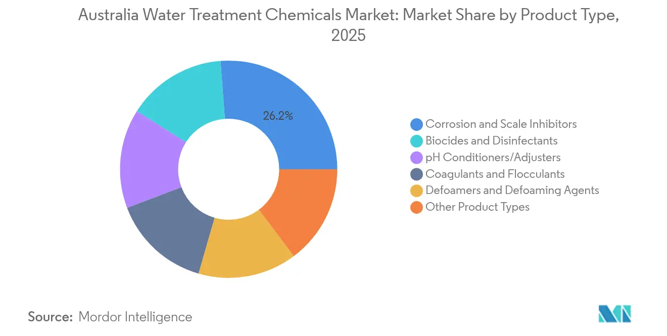Australia Water Treatment Chemicals Market: Market Share by Product Type, 2025