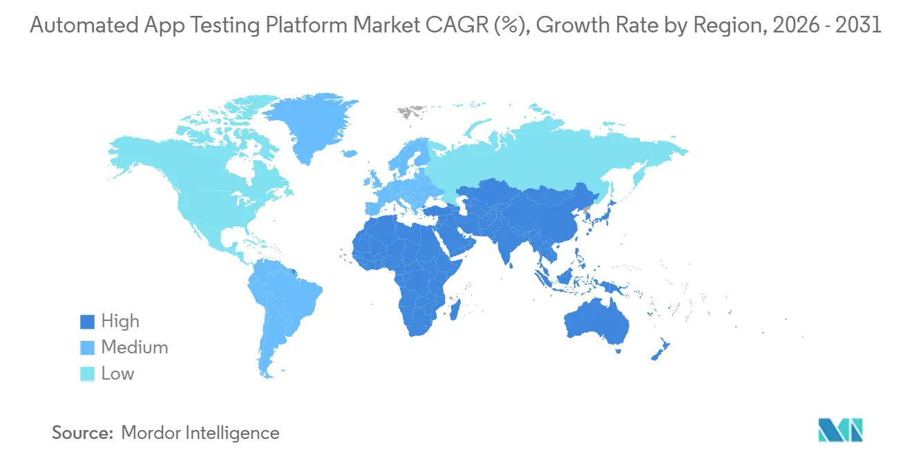 Automated App Testing Platform Market Growth Rate by Region