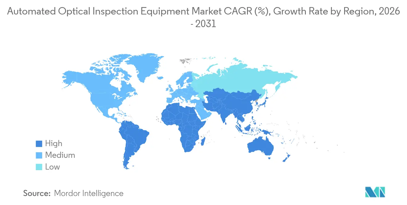 Automated Optical Inspection Equipment Market CAGR (%), Growth Rate by Region