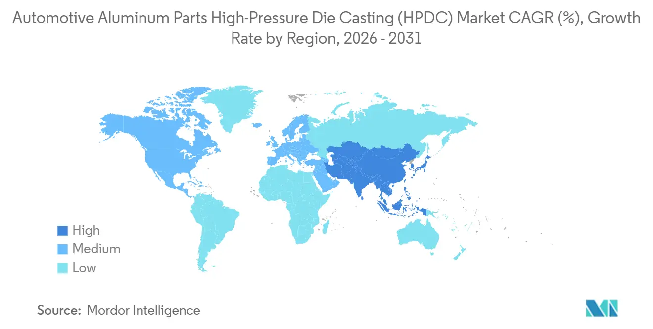 Automotive Aluminum Parts High-Pressure Die Casting (HPDC) Market CAGR (%), Growth Rate by Region