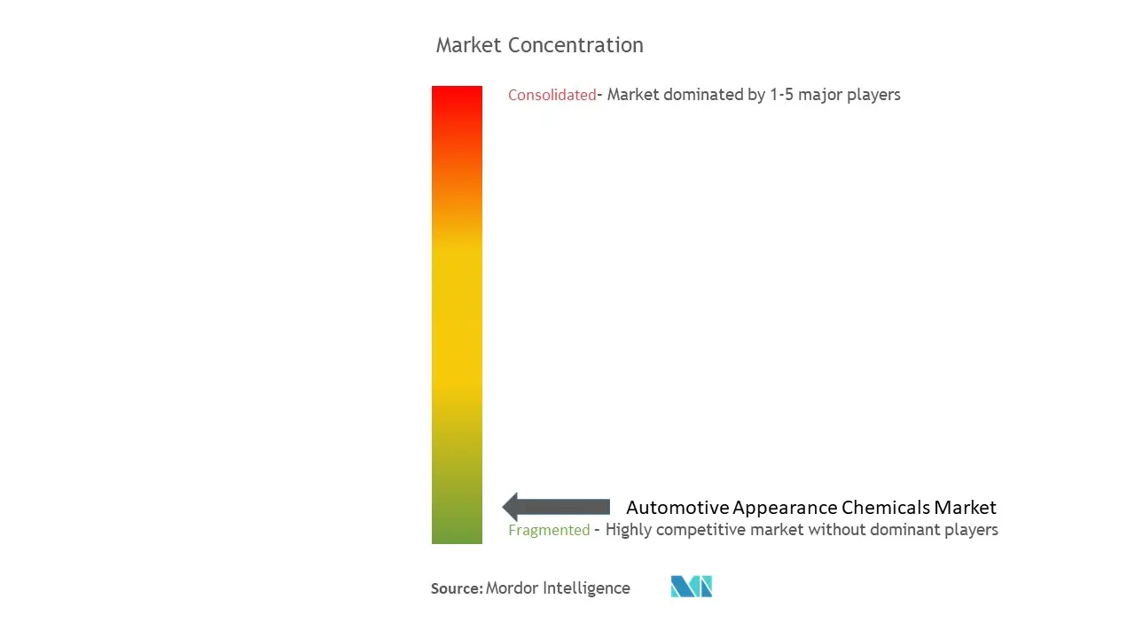Concentración del mercado de productos químicos para el aspecto del automóvil
