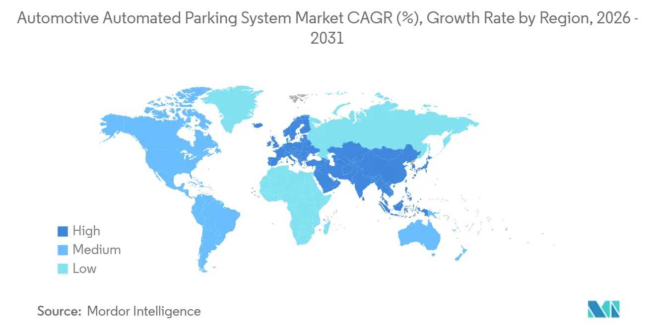 Automotive Automated Parking System Market CAGR (%), Growth Rate by Region