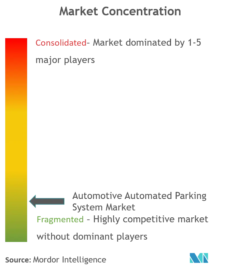 Marktkonzentration für automatisierte Parksysteme für Kraftfahrzeuge