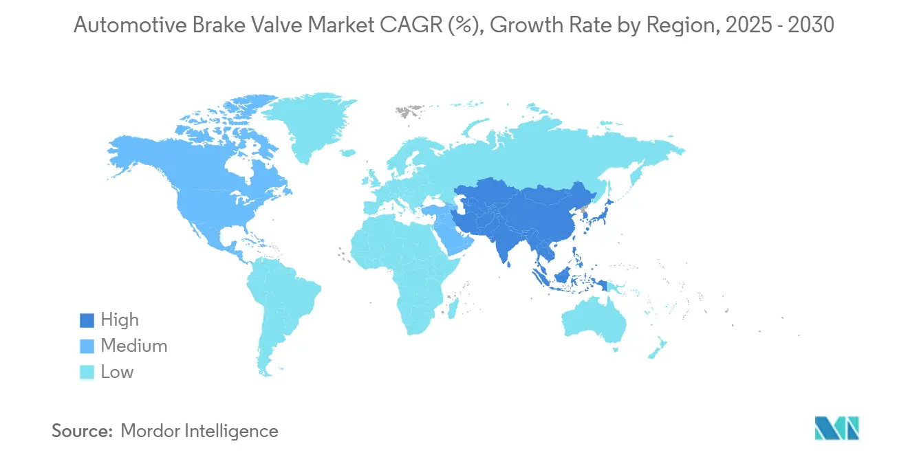 Automotive Brake Valve Market CAGR (%), Growth Rate by Region