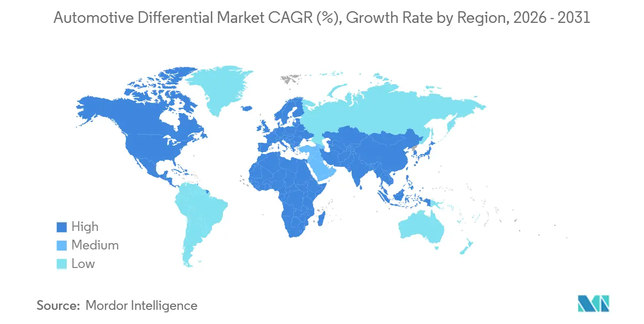 Automotive Differential Market CAGR (%), Growth Rate by Region