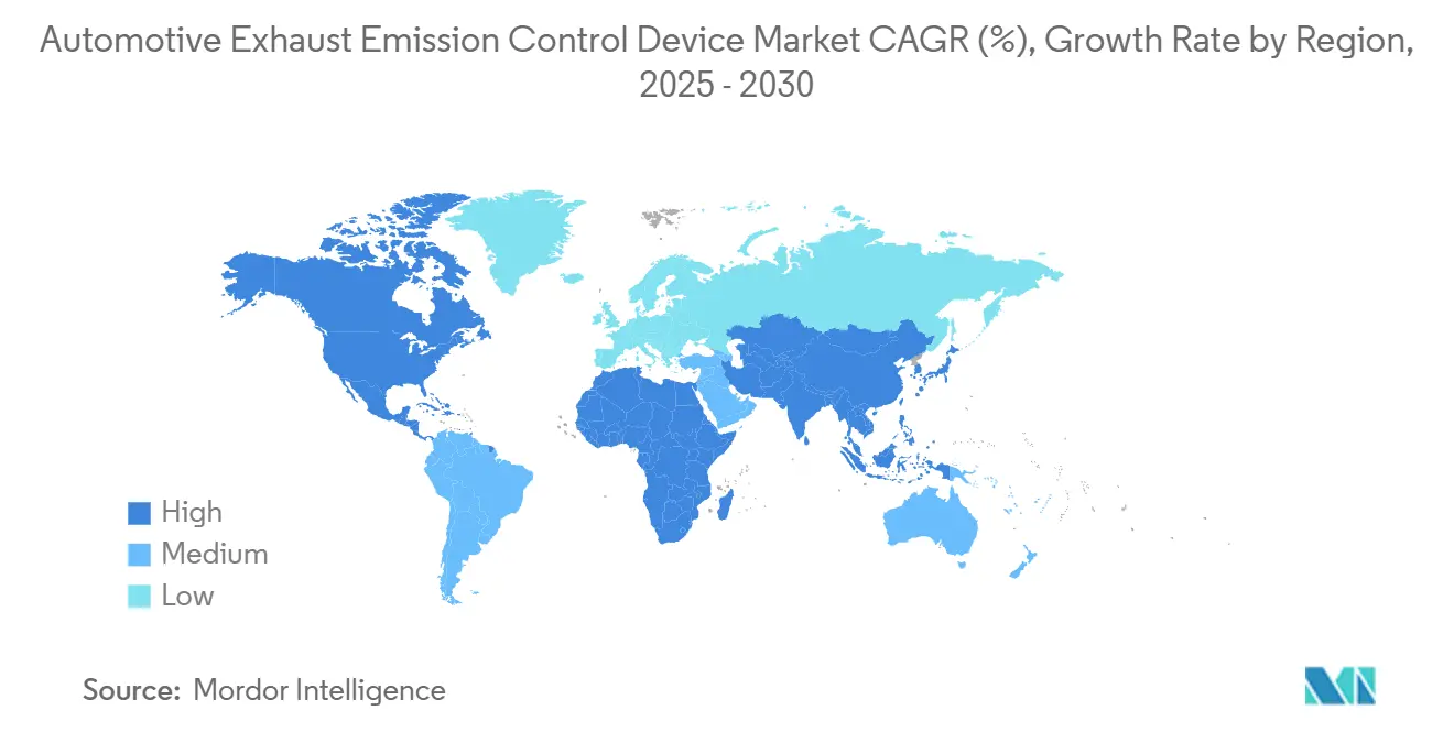 Automotive Exhaust Emission Control Device Market CAGR (%), Growth Rate by Region