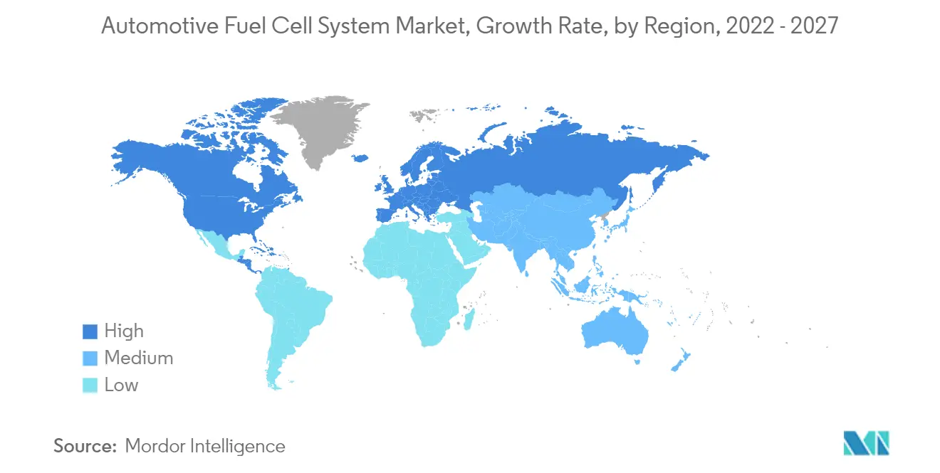 Automotive Fuel Cell System Market - Growth Rate by Region, 2022 - 2027 