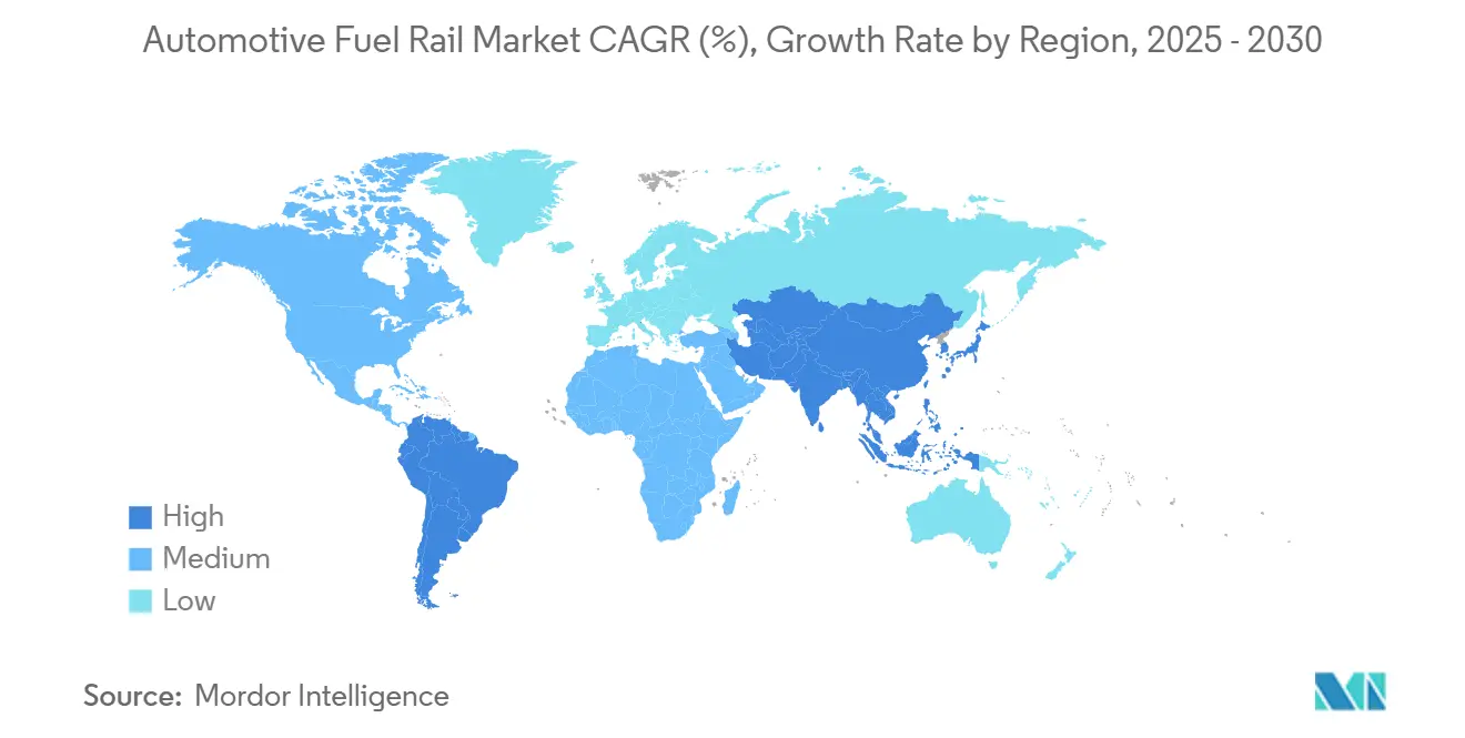 Automotive Fuel Rail Market CAGR (%), Growth Rate by Region