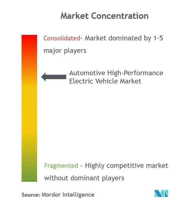 Concentración del mercado de vehículos eléctricos automotrices de alto rendimiento