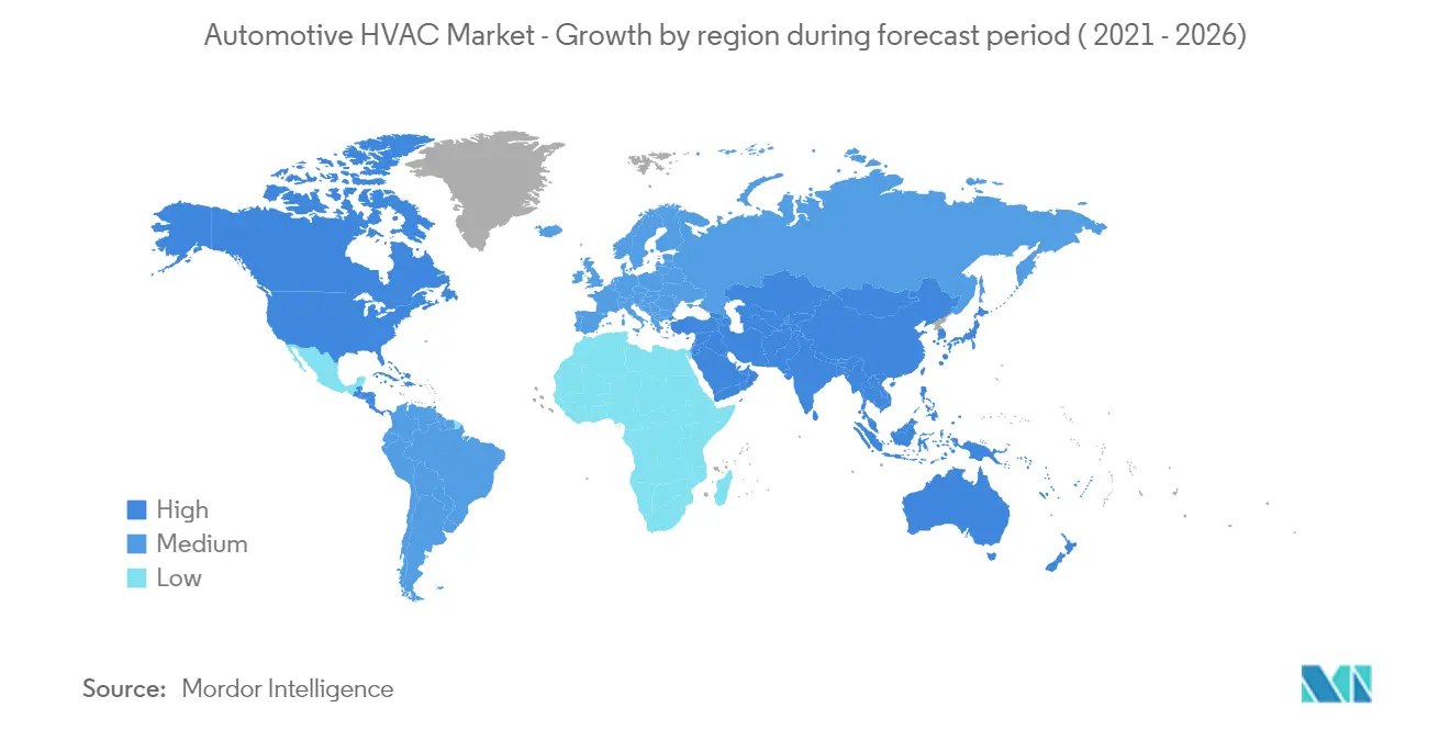 Automotive HVAC System Market Growth Rate By Region