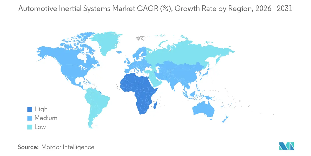 Automotive Inertial Systems Market CAGR (%), Growth Rate by Region