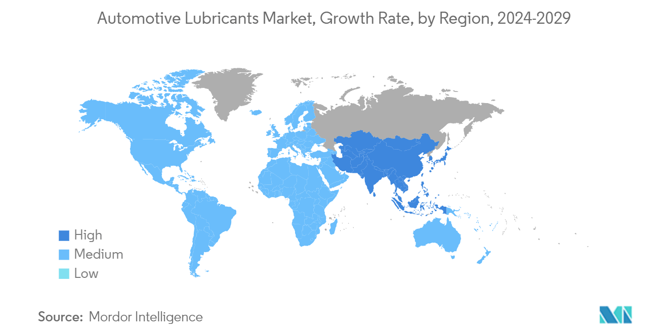 Automotive Lubricants Market, Growth Rate, by Region, 2024-2029