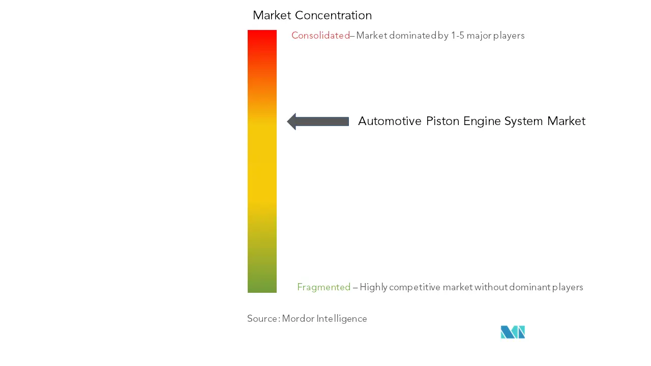 Sistema de motor de pistón automotrizConcentración del Mercado