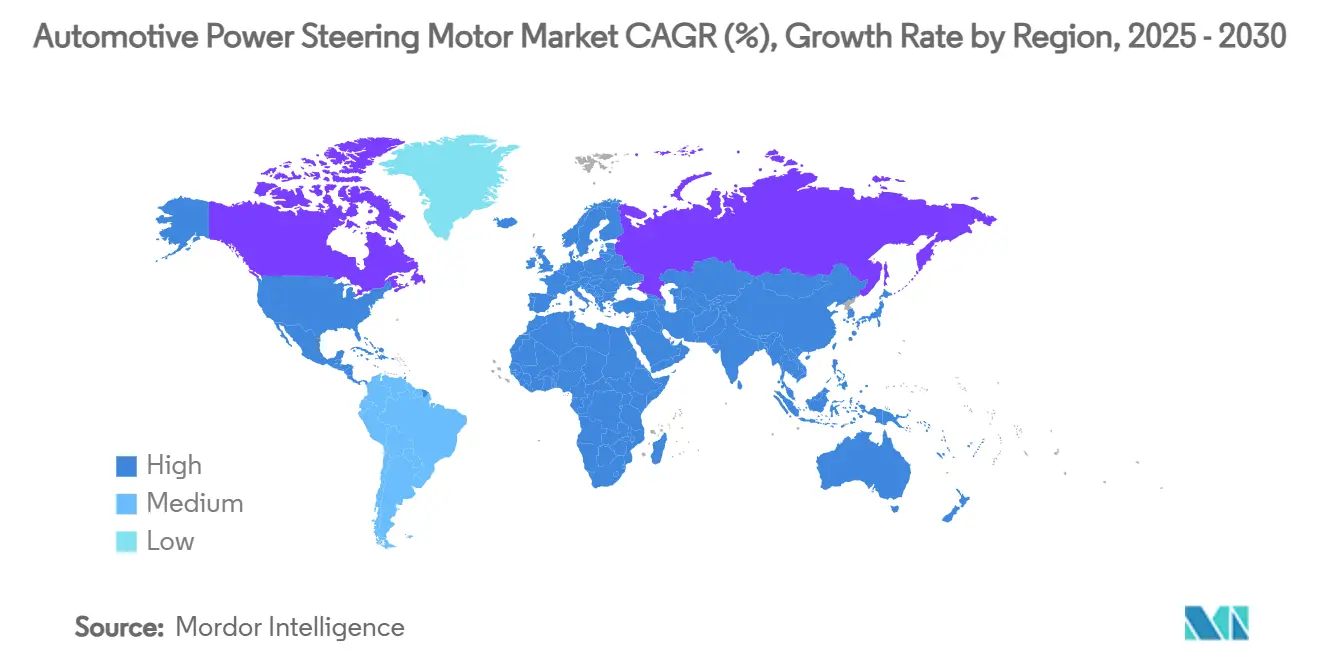 Automotive Power Steering Motor Market CAGR (%), Growth Rate by Region