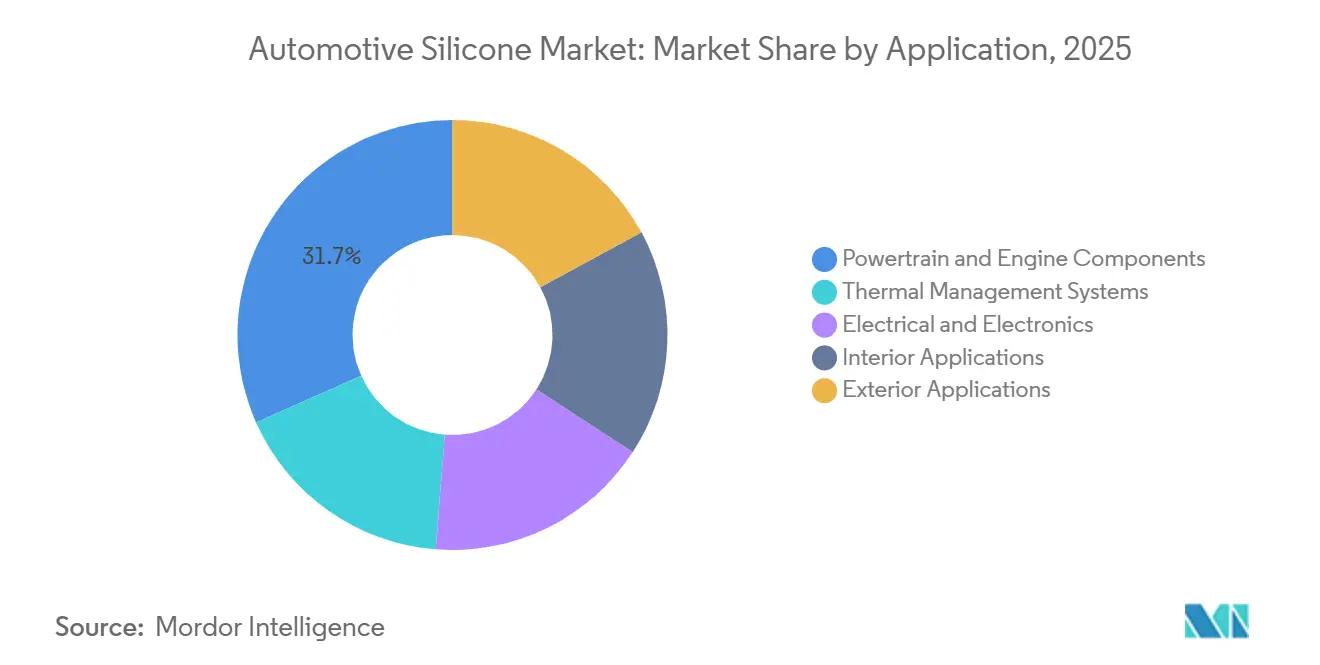Automotive Silicone Market Share by Application, 2025